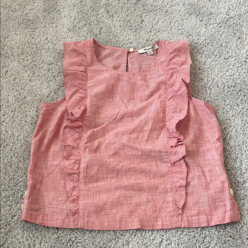Madewell Ruffled Sleeveless Blouse XXS